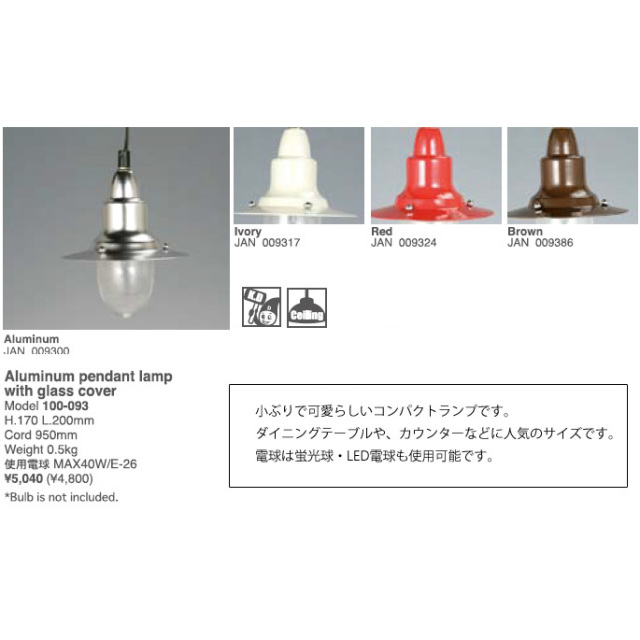 Ceiling lamp S（船舶ランプS） 100-093 DULTON'S 全5色 送料無料