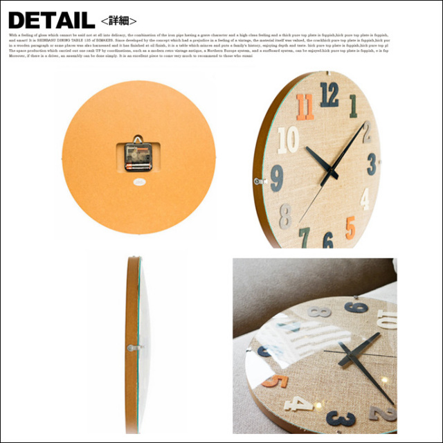 掛け時計 シャンブル ヘンプクロック CHAMBRE HEMP CLOCK CH-022