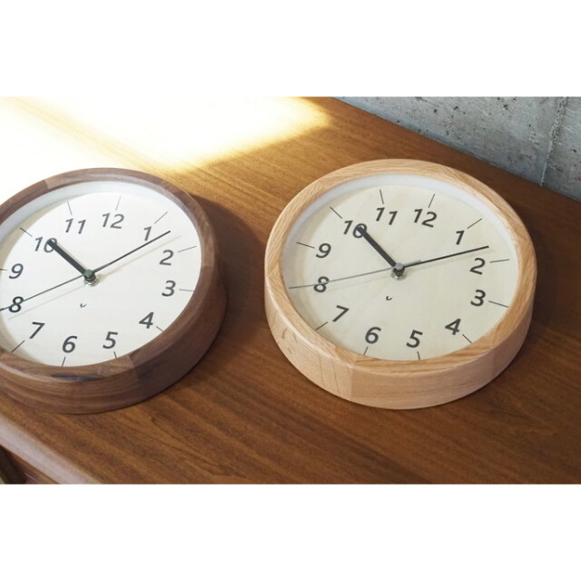 掛け時計 電波時計 無垢材 シャンブル chambre ちいさな木の実の