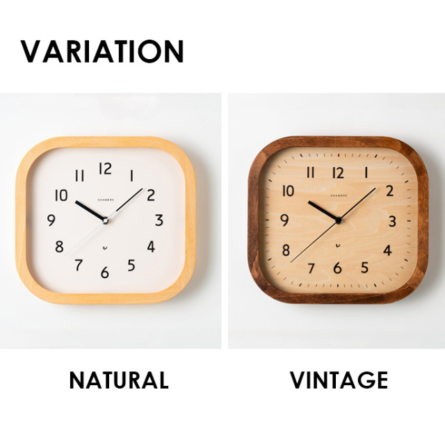 掛け時計 静音 Calme CLOCK カルムクロック CH-068 シャンブル