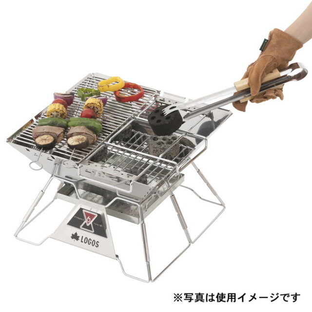 Logos バーベキューグリル コンロ ピラミッドハーフステン極太ネット L 焼き網 デザイナーズ家具 デザインインテリア雑貨 ｂｉｃａｓａ ビカーサ 送料無料 家具通販 激安ショップクックウェアバーベキュー