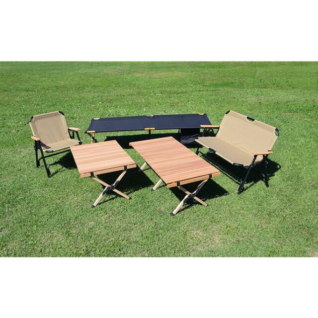 テーブル KM ウッドロールテーブル120 キャンプ テーブル ローテーブル