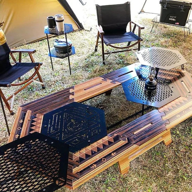 テーブル メタヘキテL グリーン キャンプ用品 机 