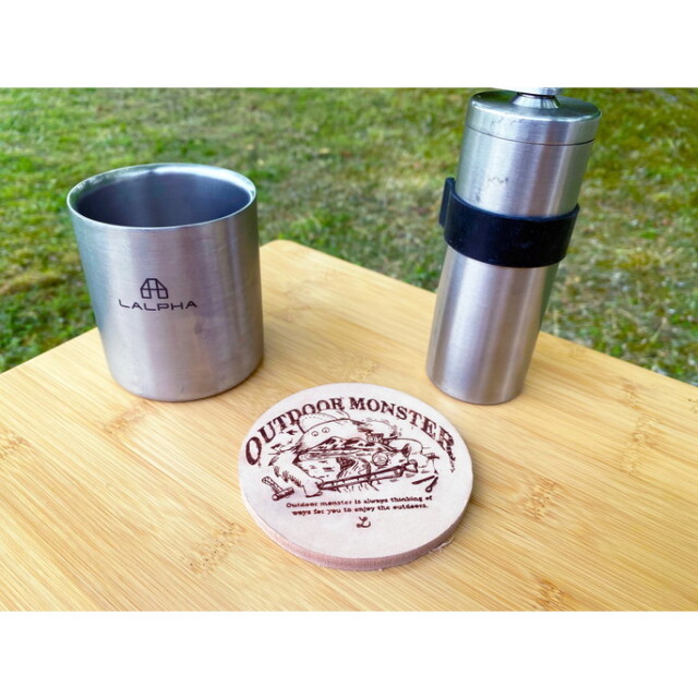 コースター アウトドアモンスター レザーコースター キャンプ用品