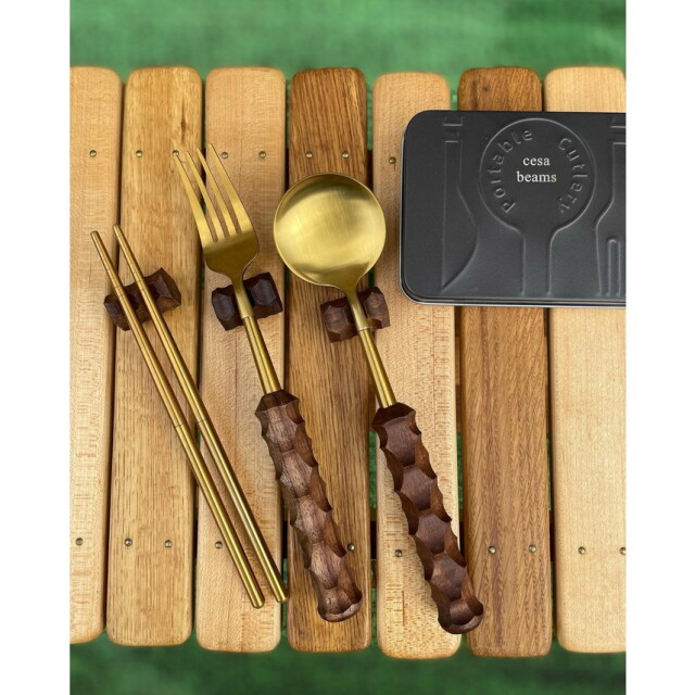 カトラリーセット エルク elk elk grip カトラリーセット　ウォールナット elk grip cutlery Set Walnut スプーン  フォーク はし ウッドグリップ ネジ式