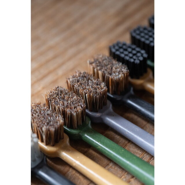 歯ブラシ HYBRID BAMBOO 歯ブラシHEAD オリーブ アウトドア用歯ブラシ