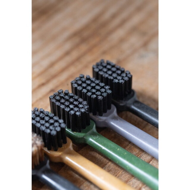 歯ブラシ HYBRID BAMBOO 歯ブラシHEAD オリーブ アウトドア用歯ブラシ