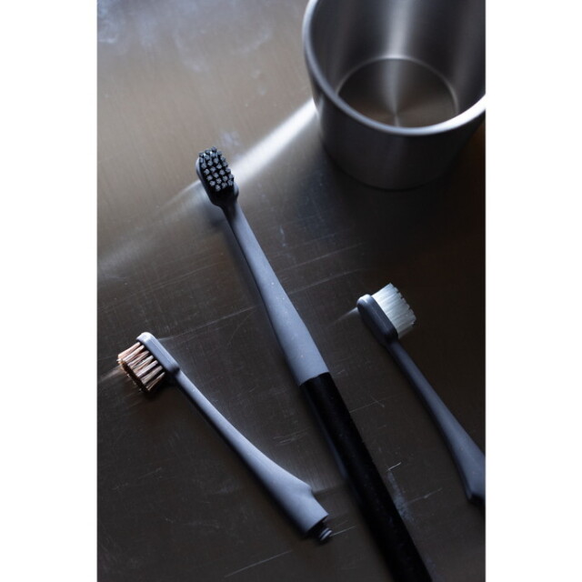 歯ブラシ HYBRID BAMBOO 歯ブラシHEAD グレー アウトドア用歯ブラシ