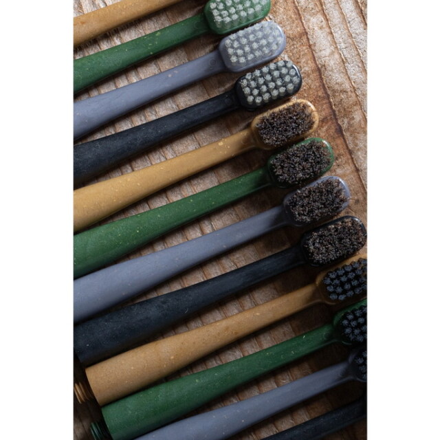 歯ブラシ HYBRID BAMBOO 歯ブラシHEAD ブラック アウトドア用歯ブラシ