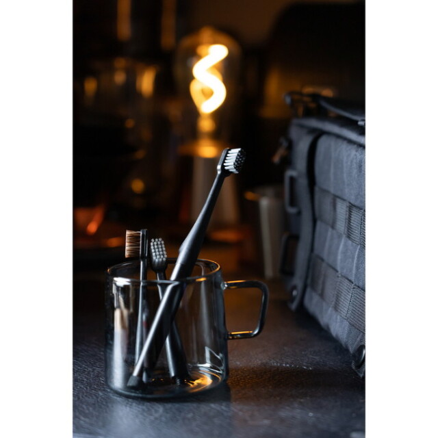 歯ブラシ HYBRID BAMBOO 歯ブラシHEAD ブラック アウトドア用歯ブラシ