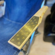 チェア用カスタムパーツ 802PRODUCTS ローチェア30（スノピ）真鍮WOODアーム 肘掛 