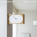 時計 Navis ナーヴィス インターフォルム CL-4562 壁掛け時計 両面時計 ナチュラル レトロ スクエア オーク北欧 モノトーン