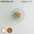 時計 Aubry オーブリー インターフォルム CL-4567 壁掛け時計 ウォールクロック ガラス 木 玄関 トイレ 小さめ北欧 シンプル ナチュラル