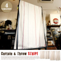 カーテン&スロウコットンリネンストライプ135　Basshu　全2タイプ