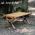 テーブル アノバ ANOBA ウッドロールテーブル Wood Roll Table AN005 ロールテーブル レジャーテーブル 折りたたみ 木製 アウトドアテーブル バイカラー
