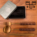 カトラリーセット エルク elk elk grip カトラリーセット　ウォールナット elk grip cutlery Set Walnut  スプーン フォーク はし ウッドグリップ ネジ式 