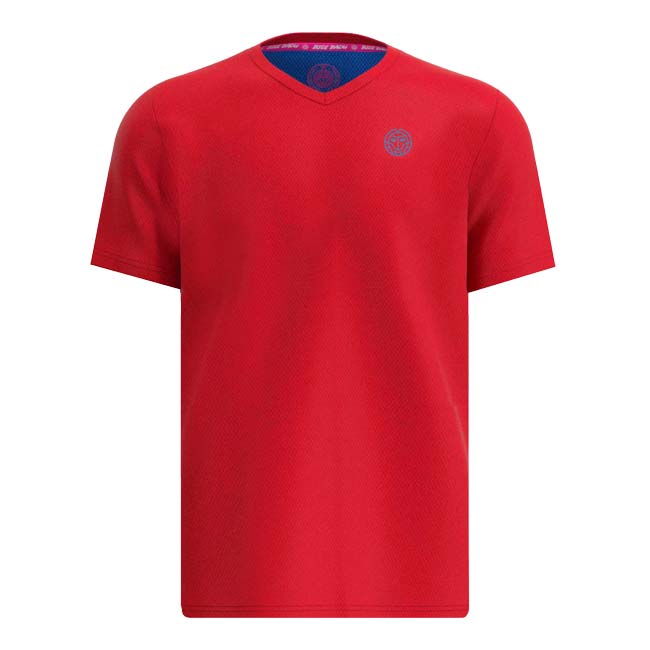 【SALE】メンズ CREW インサイドアウト Vネック 半袖Tシャツ 「定番」 M1620004-RDBL レッド×ブルー