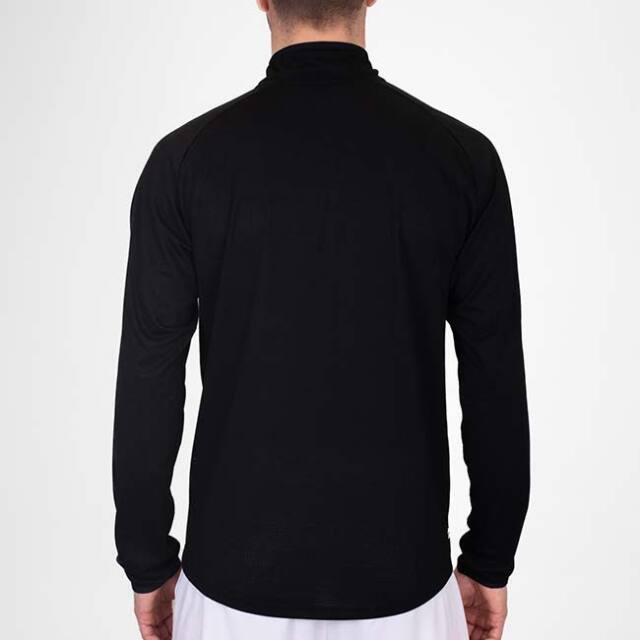 BRIEFING メンズ ハーフジップ長袖シャツ ブラック　Mサイズ ブリーフィング ゴルフウェア 長袖シャツ 秋 冬 MS BACK LOGO