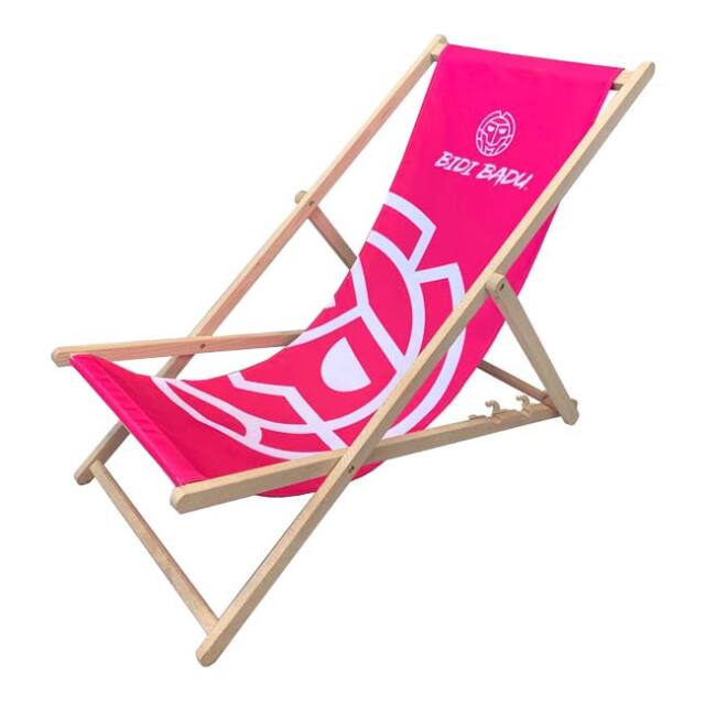 DECK CHAIR デッキチェア ロゴマーク入り 折りたたみ可能 BBDCKCHR-ピンク