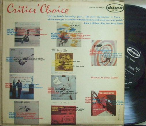 【米Dawn mono】Zoot Sims, Al Cohn, Dick Garcia, Joe Puma, Paul Quinichette, Gene Quill, etc/Critics' Choice