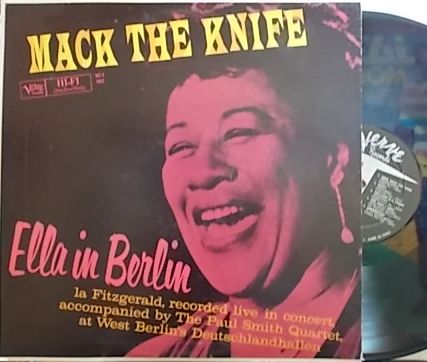 【米Verve mono】Ella Fitzgerald/Mack The Knife Ella in Berlin (Paul Smith, Jim Hall, etc) ミス・プリント・ジャケット