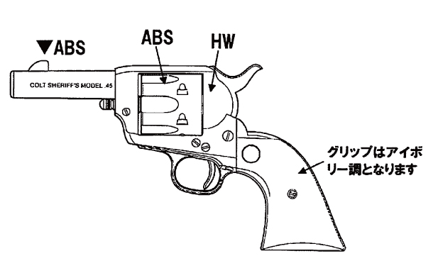 コルト SAA.45 シェリフス ABSカスタム 3.5インチ 組立キット