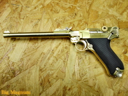 金属製モデルガン ルガー P08 8インチ ランゲラウフ ABSブラックグリップ