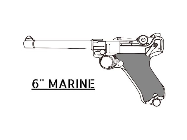 金属製モデルガン ルガー P08 6インチ マリーネ チェッカー木製