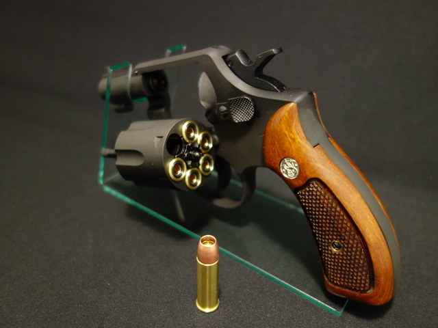 マルシン M10 ブラックHW スムース木製グリップ仕様　ダミーカートリッジ付 マルシン MARUSHIN ガスガン S&W M10 ブラック HW スムース 木製