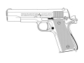 GM7.5 M1911A1ミリタリーブラック トリプルキャップカートモデル