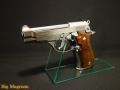 M84 シルバーABS モデルガン ハーフチェッカー木製グリップ仕様