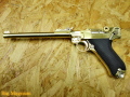 金属製モデルガン ルガー P08 8インチ ランゲラウフ ABSブラックグリップ