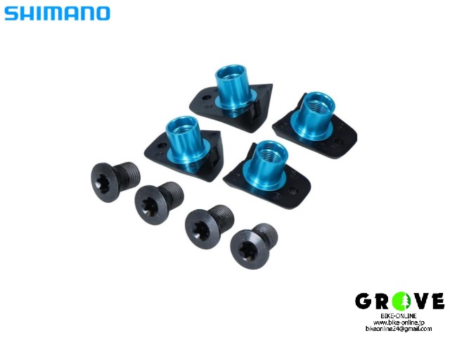 SHIMANO シマノ ［ SHIMANO FC-R8100 46-36T チェーンリング取付ボルト＆ナット］ M8 x 10.1 4SET 【 GROVE鎌倉 】