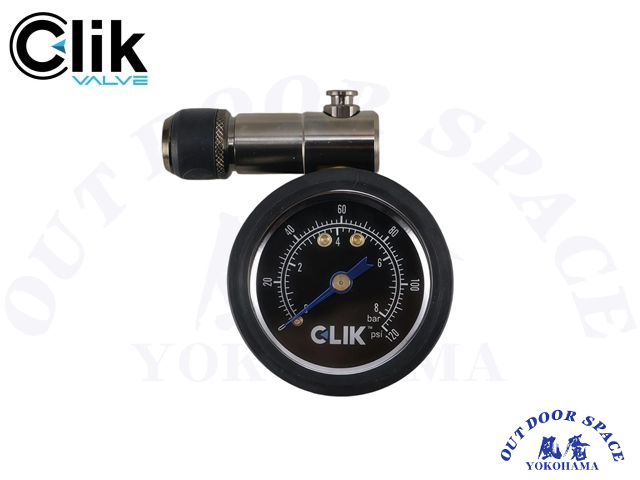 Clikvalve クリックバルブ ［ MECHANICAL TIRE PRESSURE GAUGE (GEN2)  ］クリック専用アナログ空気圧ゲージ 0-120PSI【 風魔横浜 】