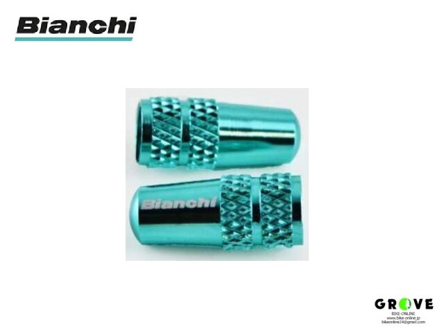 Bianchi ビアンキ ［ バルブキャップ ロゴ入り ］アルミ製 仏式 【 GROVE鎌倉 】