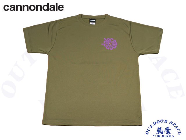 cannondale キャノンデール ［ Dry Tee  Radial Olive ］ロゴ入り 速乾Tシャツ/ユニセックス【 風魔横浜 】