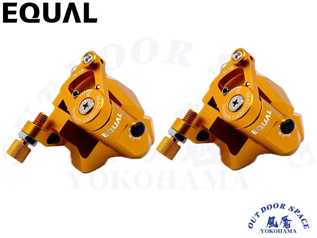 EQUAL イコール ［  機械式ディスクブレーキキャリパー（フラットマウント） ］フルセット（キャリパー2個入り） ゴールド 【 風魔横浜 】