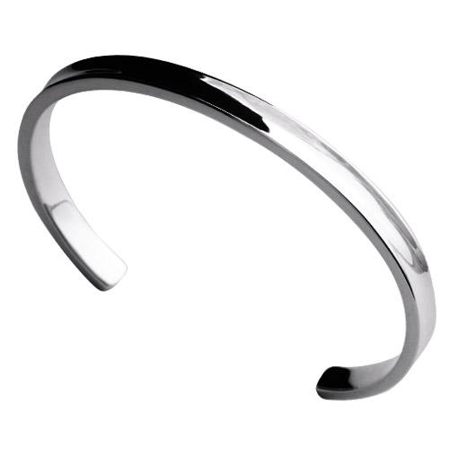 シンプルカーブ バングル シルバー アクセサリー [シルバーブレスレット]