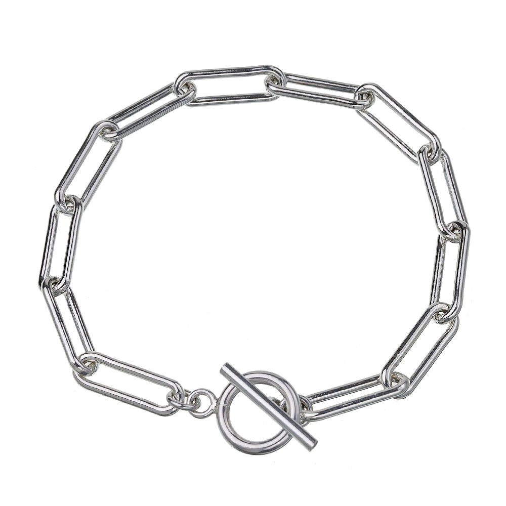 マンテル 長アズキ チェーン ブレスレット シルバー アクセサリー シンプル マンテル [シルバーブレスレット]