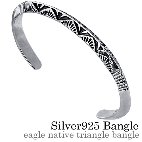 イーグルネイティブトライアングル バングル シルバー アクセサリー ナバホ バングル [シルバーブレスレット]
