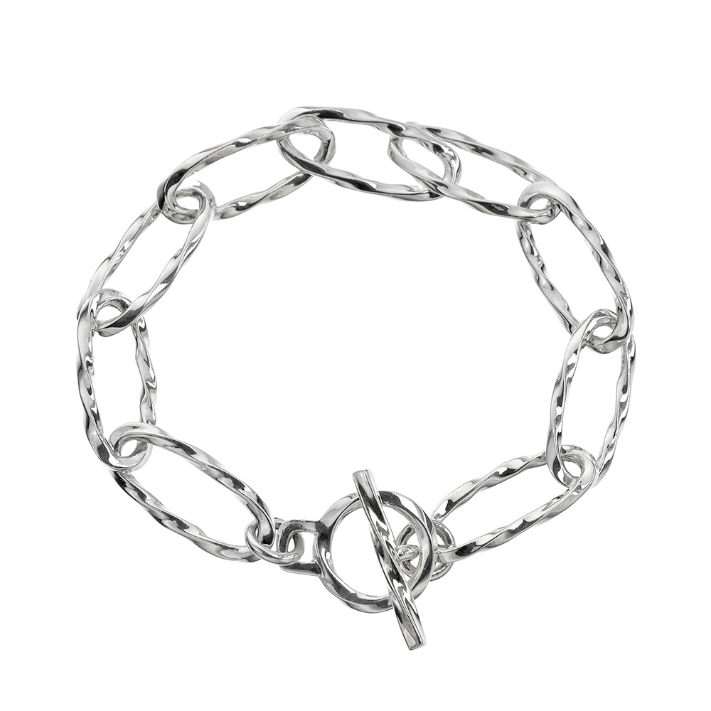 ツイスト 長アズキ マンテル ブレスレット シルバー925 アクセサリー ブレスレット メンズ マンテル ねじれ ねじり おしゃれ [シルバーブレスレット]