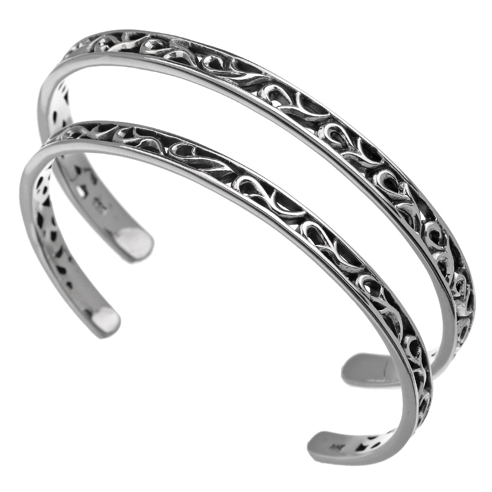 【ペア販売】アラベスク ペアバングル シルバー アクセサリー [シルバーブレスレット] バングル ヴァイン