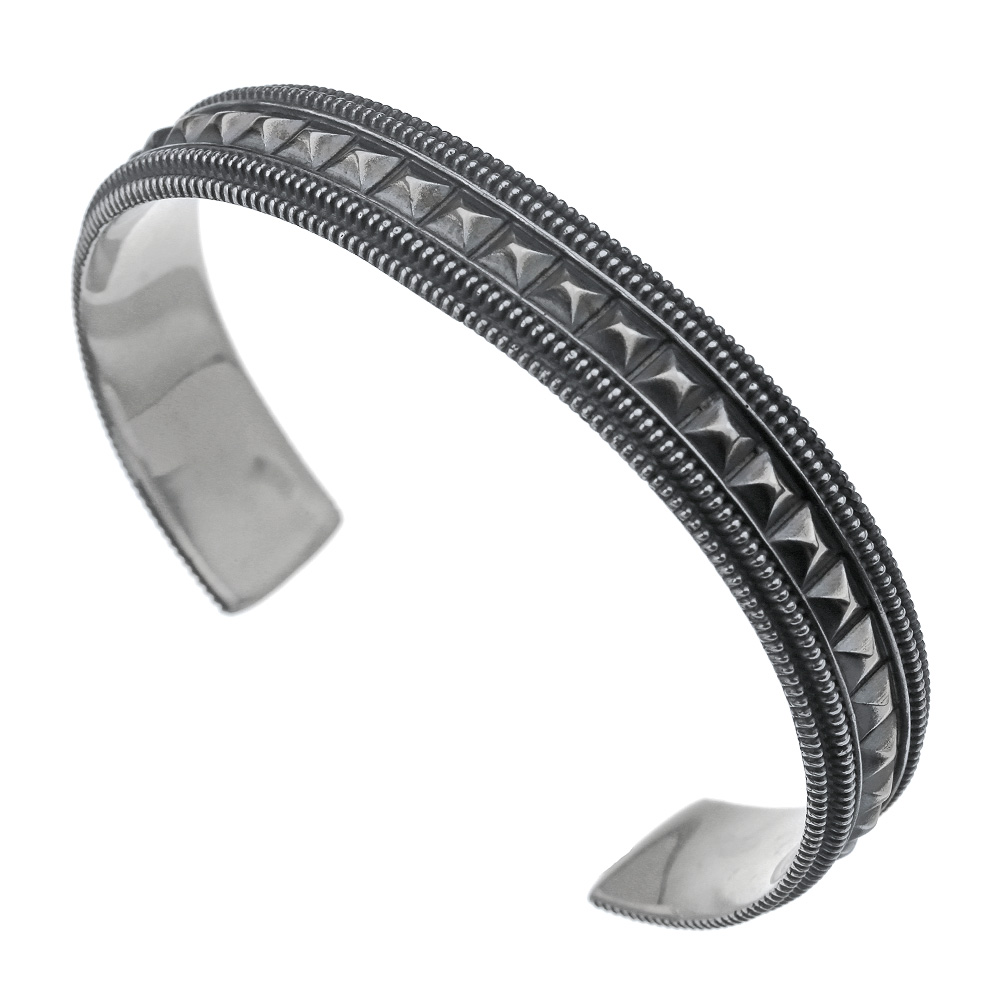 スタッズ アンド ドット バングル シルバー アクセサリー [シルバーブレスレット]