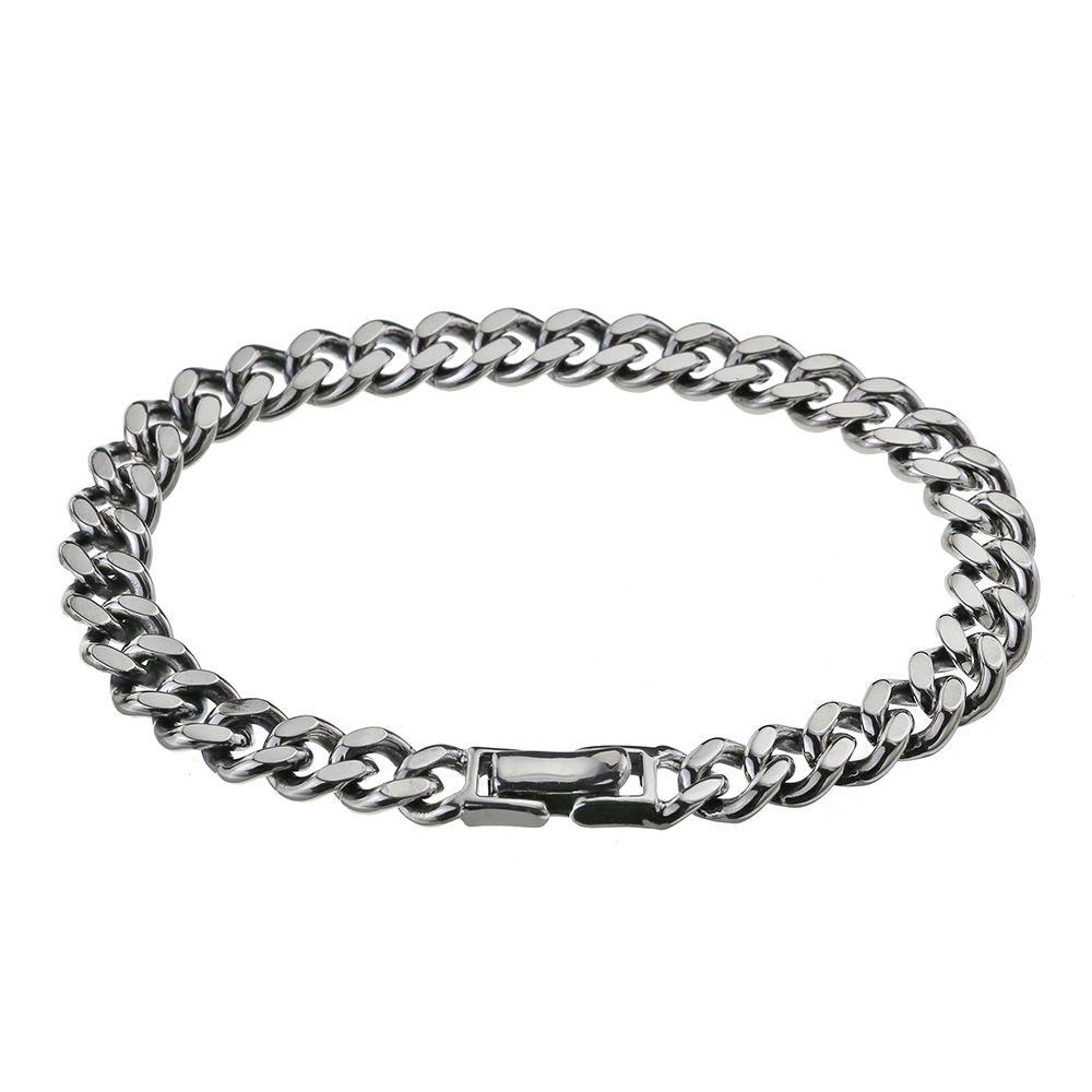 7.5mm 2面カット 喜平 ブレスレット シルバー アクセサリー [シルバーブレスレット]