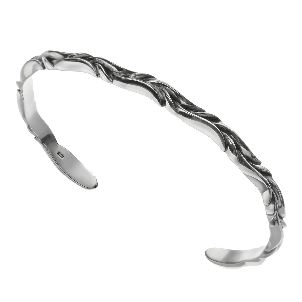 スマート アラベスク バングル メンズ シルバー925 シルバー アクセサリー 唐草 ヴァイン [シルバーブレスレット]
