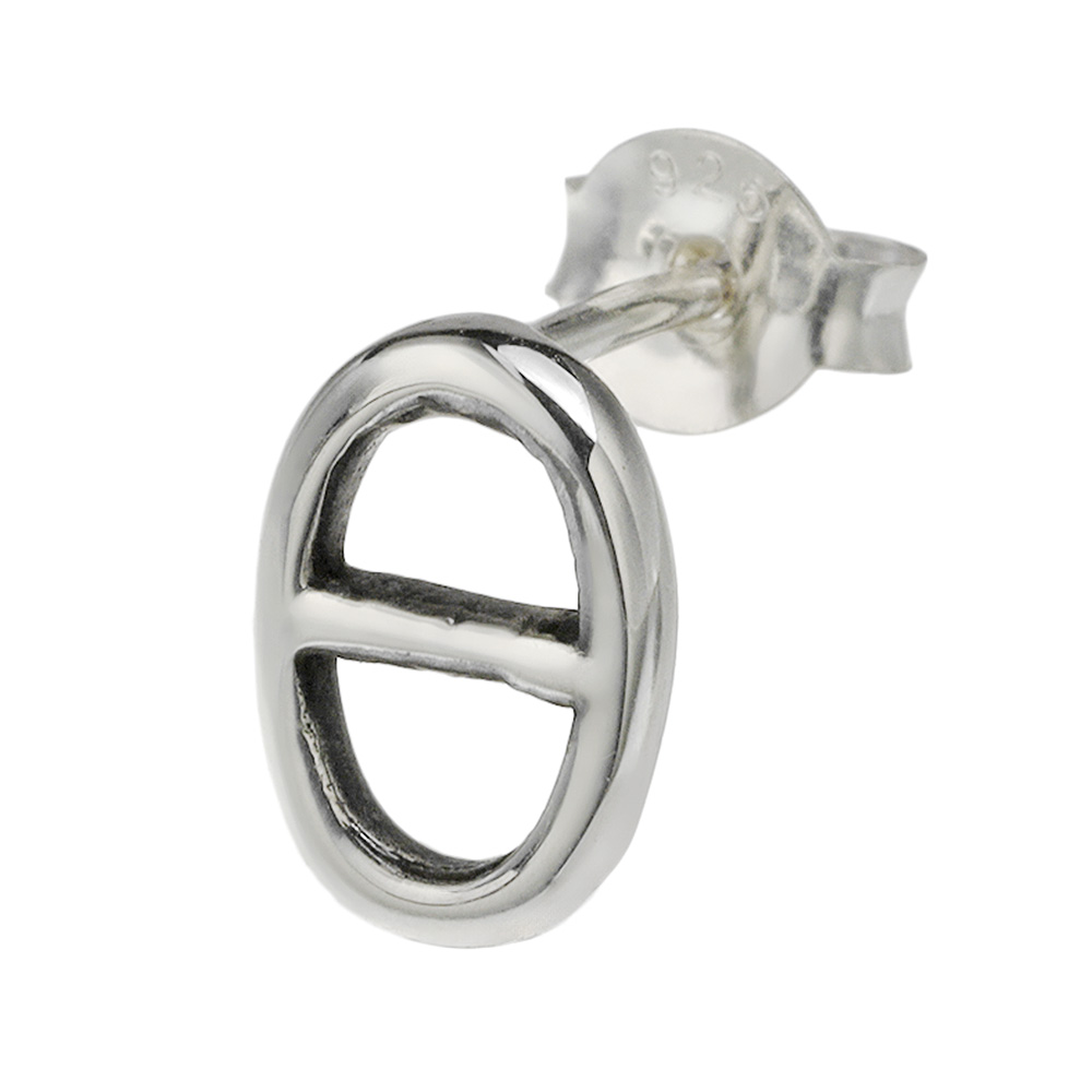 アンカーチェーン スタッド ピアス メンズ シルバー925 アクセサリー シンプル スタッドピアス [シルバーピアス] 片耳用 (1個売り)