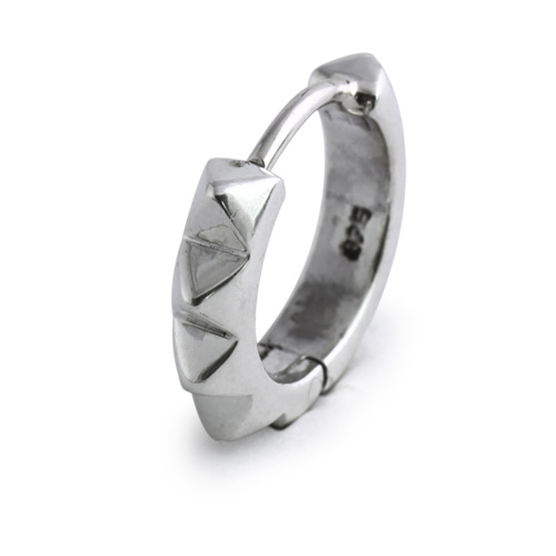 ピラミッドスタッズ フープ ピアス シルバー アクセサリー フープ ピアス メンズ 男性 [シルバーピアス] 片耳用(1個売り)