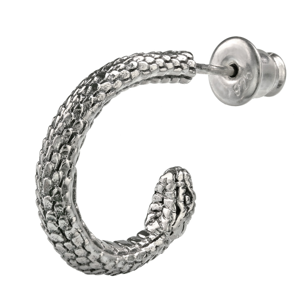 スネーク フープピアス メンズ ピアス 蛇 ヘビ シルバー アクセサリー 男性 [シルバーピアス] 片耳用(1個売り)