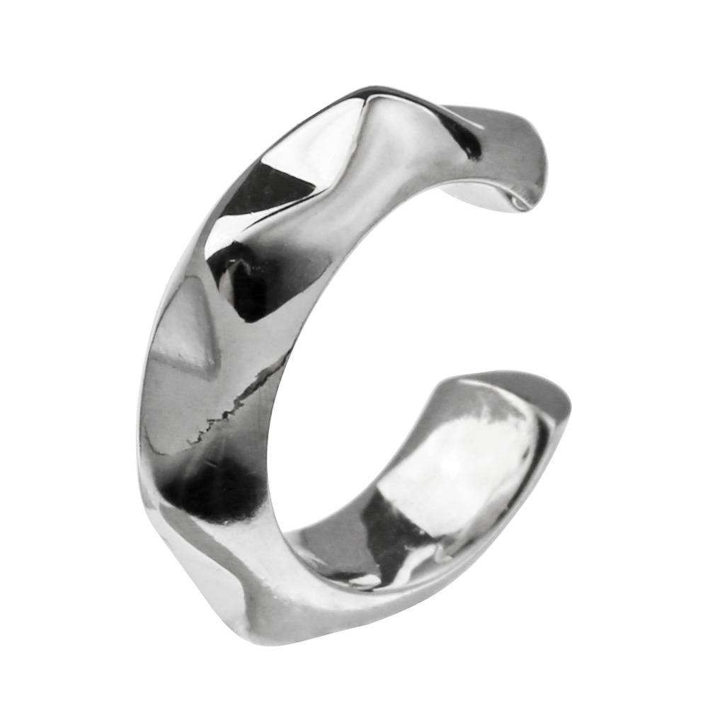 ソフト ピラミッド イヤーカフ [シルバーピアス] シンプル 小さめ 片耳用(1個売り)