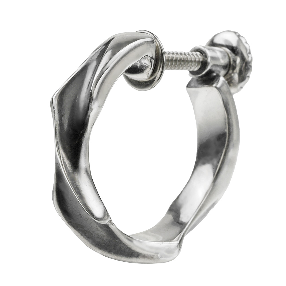 ツイスト デザイン イヤリング メンズ レディース シルバー925 アクセサリー ネジ式 スクリュー ピアス穴不要 ノンホール [シルバーピアス] 片耳用 (1個売り)